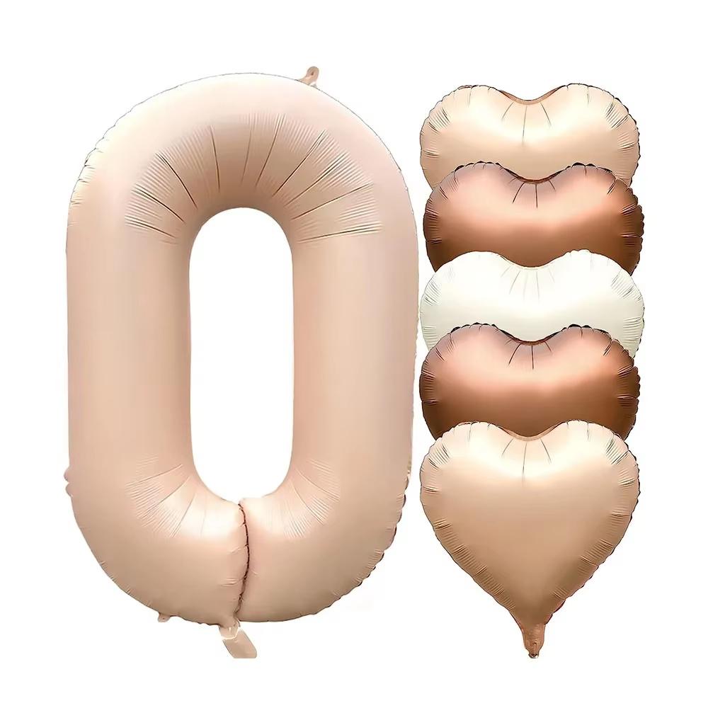7pcs 32inch Number Balloons Set Helium Balloon with Big Heart Balloons for Girl and Boy 9th Year Old Birthday Party Decorations