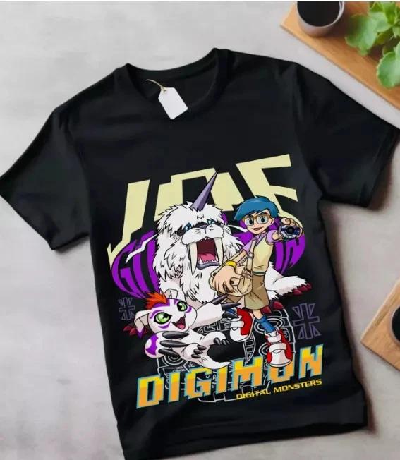 Anime Digimon Black T Shirt Size S 4XL S