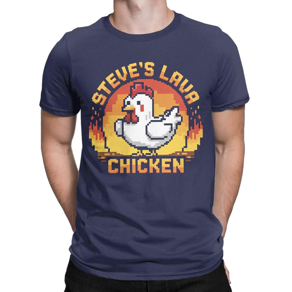 Men Women Graphic Printed Chicken Jockey Lava Chicken T Shirt Tee 100% Cotton  T-shirts Clothing