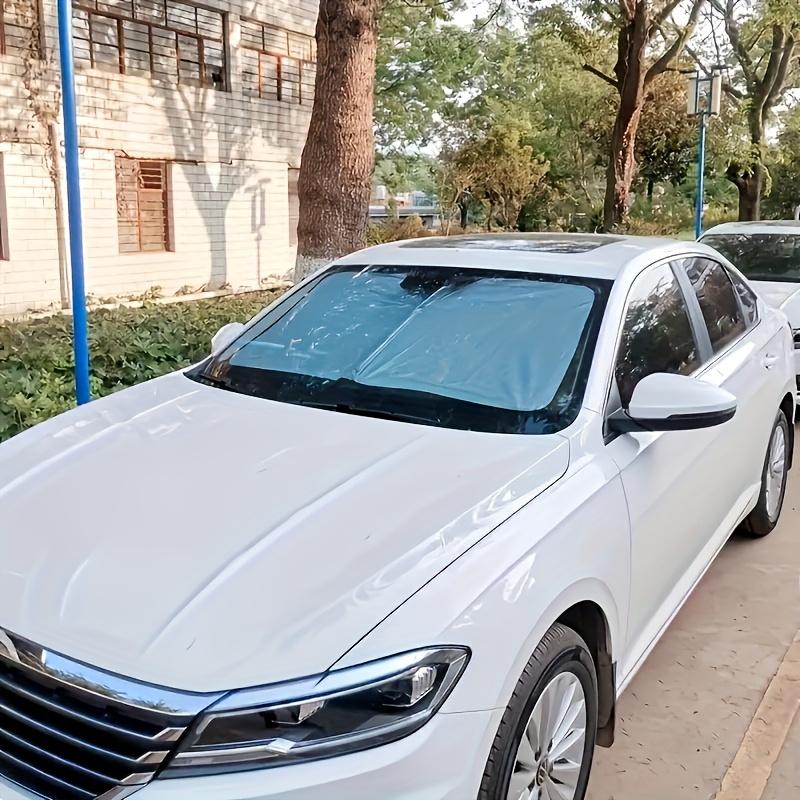 Front Windshield Visor, Anti-Sun Heat Insulation Folding Shade, Titanium Silvery Thermal Cooling Baffle, Heat Release UV Protection, Summer Sunshade