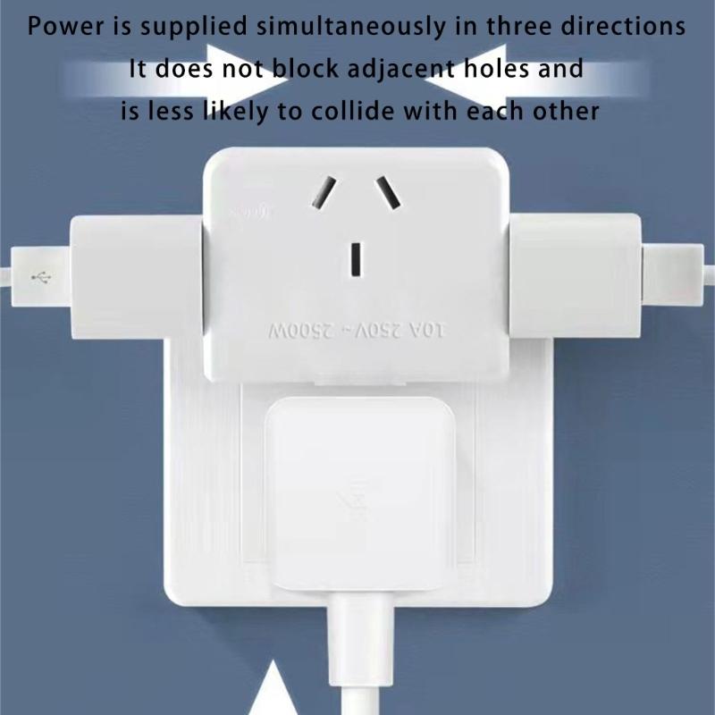 Space Saving Socket Extender 2Pin to 3Pin/2Pin Socket Transition Safe Electrical Accessory Household Travel Essential