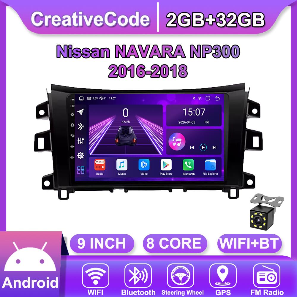 

Android Car-Play Car Radio For Nissan NAVARA NP300 2016-2018 Multimedia Player Head Unit Stereo GPS Navigation BT WIFI,8 CORE ,2+32GB чорний