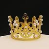 Mini Crown Cake Decoration Princess Topper Pearl Tiara Childrens Hair Accessories Wedding Kids Birthday Party Decorative