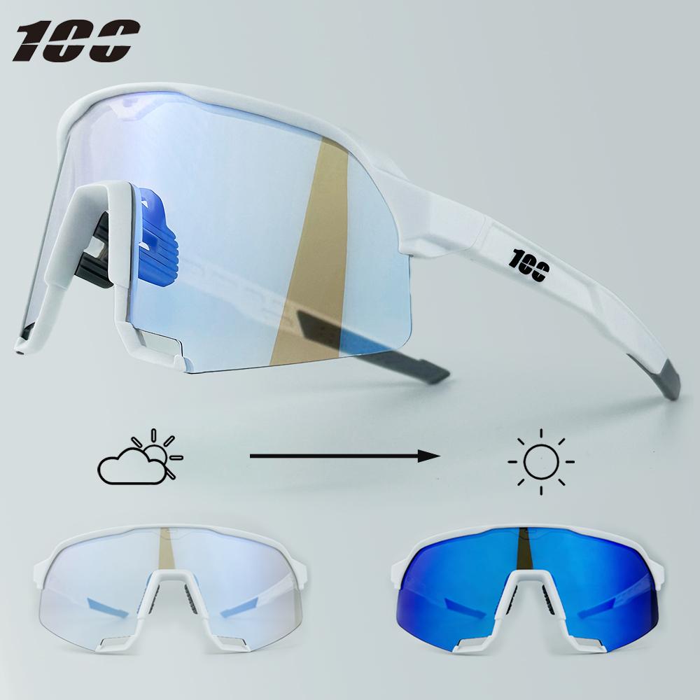 100 Photochromic Cycling Sunglasses Professional Road Bike Riding Glasses for Men Bicycle Windproof Sand Goggles Bike Eyewear