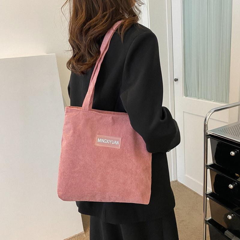 Trendy Canvas Tote Bag For Women 2023 Fashionable And Simple Large Capacity Shoulder Bag