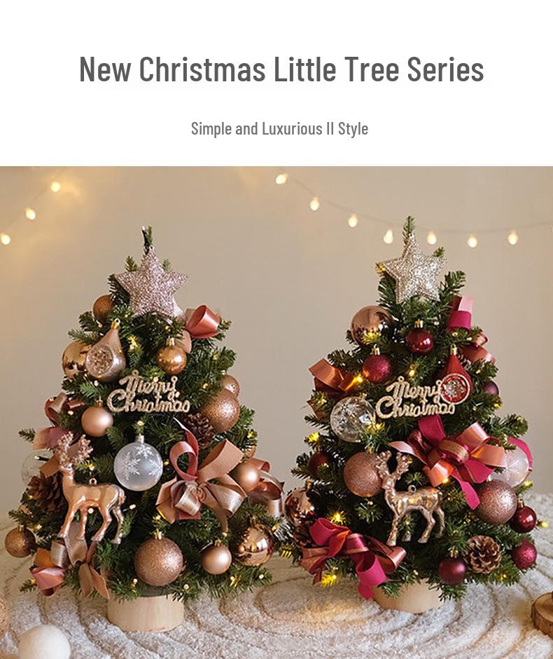 Xiaohongshu DIY Light-Up PE Christmas Tree, 45/60CM, for Tabletop or Window Display
