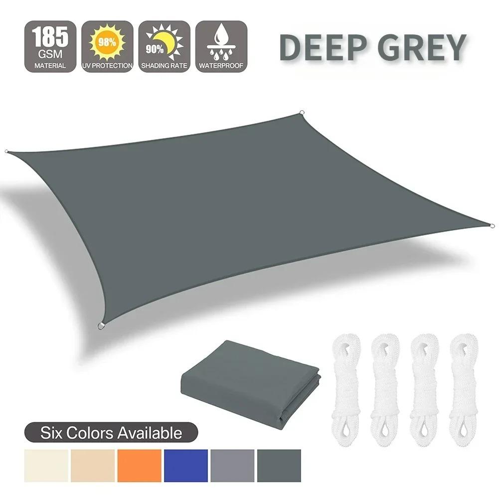 

6 Colors Large Sun Shade Sail Rectangle Canopy Waterproof Shade Cover UV Block for Garden Outdoor Patio Deck Pergola Porch Tents Square 200x200CM