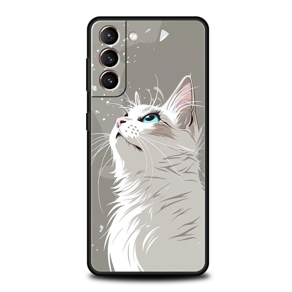 Daily Life of Cute Cats Phone Case For Samsung Galaxy S26 Ultra S25 Plus S24 FE S23 S22 5G S21 S20 Cover Black Soft