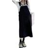 Teddy Denim Jumper Loose Medium Pants 453 Overalls, Skirt, All-in-One, Fit, Weight, Spring, Summer, Fall, Streetwear, (Black, L)