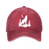 Vintage Wolf Moon Pine Baseball Cap  New Vintage Washed Cotton Baseball Cap Parent Kids Sun Hats