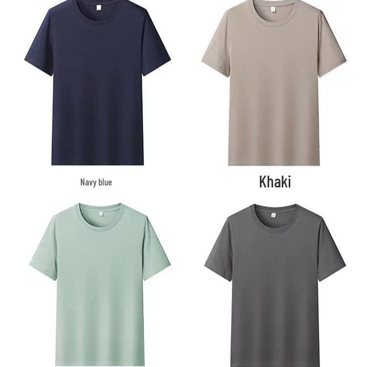 Available: Men's 180g Cotton Crew Neck Short Sleeve T-Shirt - Solid Color, Pure Cotton, Ideal for Summer and Advertising.