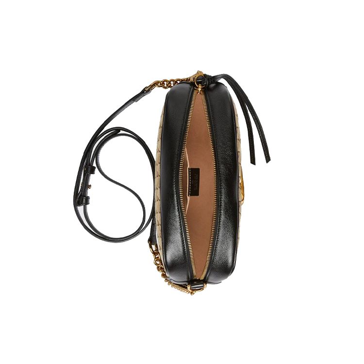 Gucci GG Marmont Small Shoulder Bag Beige Ebony/Nero Women Shoulder_bags Tan 447632-HVKEG-9772
