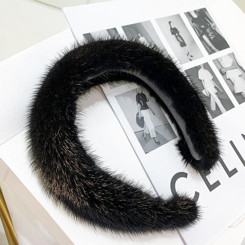 2025 Hot Sale Women Luxury winter 100% Real Mink Fur Headbands High Quality Real Fur Hair Band Lady Fashion Hair Hoop Furry Gift