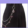 Halloween Vampire Bat Heart Pendant Double Layer Waist Chain With Lobster Clasp For Adults
