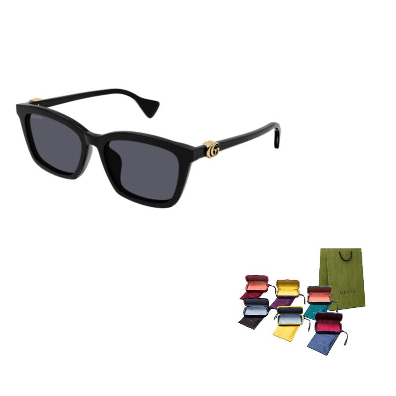 

GUCCI Temple Logo Rectangular Sunglasses Men s Black F чёрный