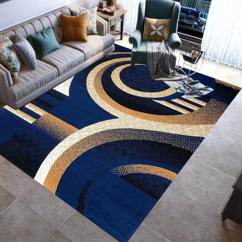Stylish Geometric lines Washable Modern 3D Printing Carpet Mat for Living Room Bedroom Toilets Home Decoration Rugs