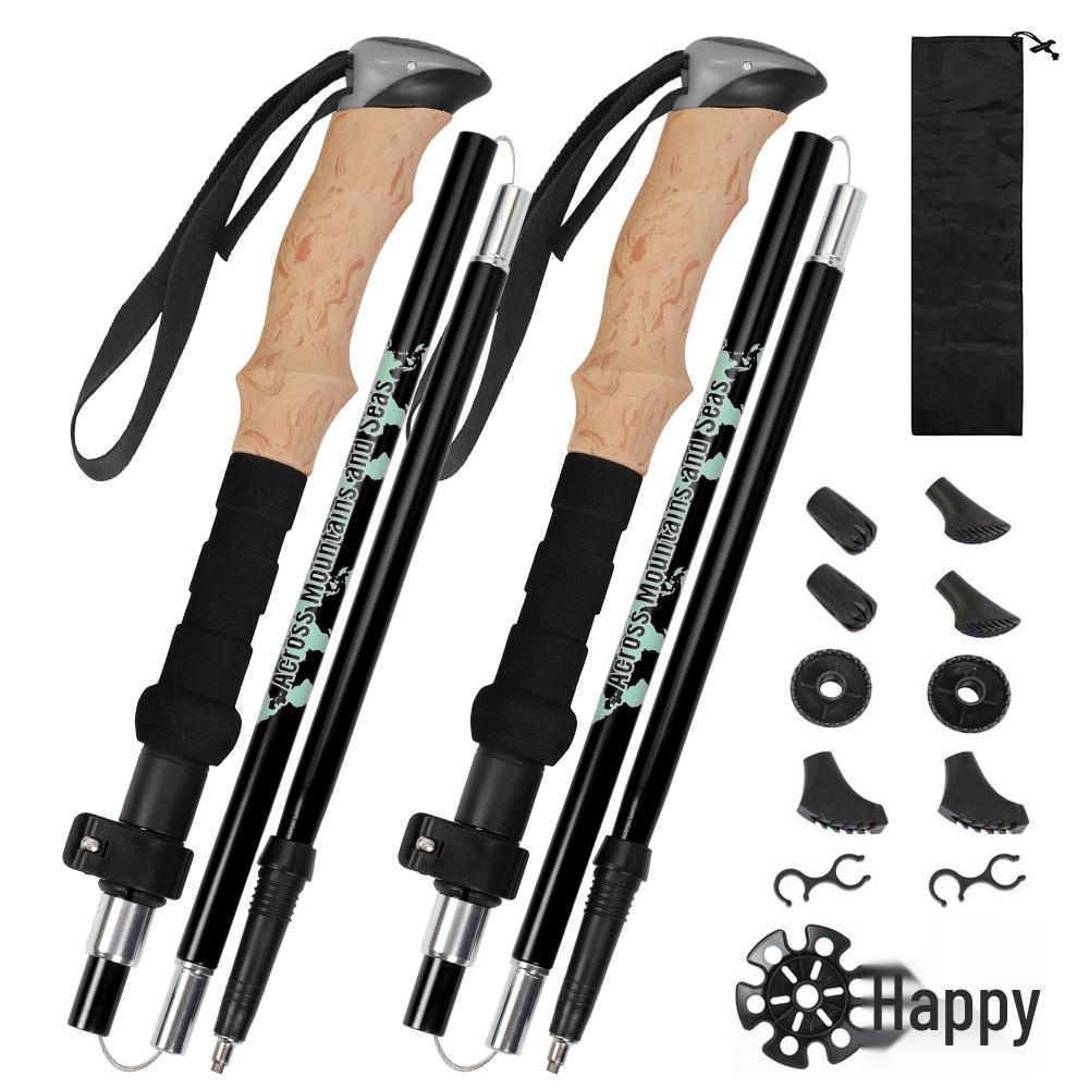 2-Delige Telescopische Aluminiumlegering Wandelstokken: 5-Delige Opvouwbare Wandelstokken.