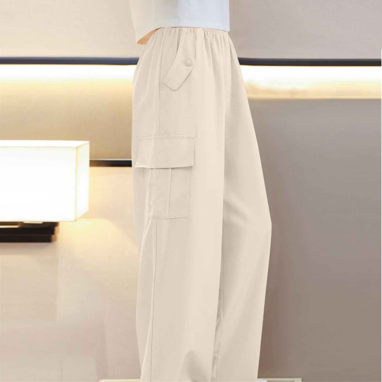 

Летние свободные и повседневные широкие детские рабочие брюки для девочек 160 бежевый