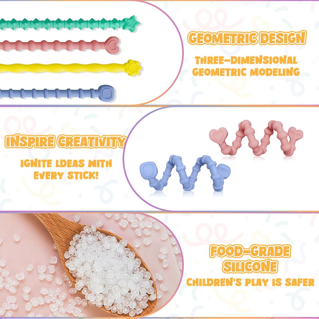 Fidgeting Sensorische Stäbe Spielzeug, Anti Stress Linderung Angst Silikon Texturiert Beruhigendes Sensorisches Spielzeug Für Autismus ADHS Kinder Antistress