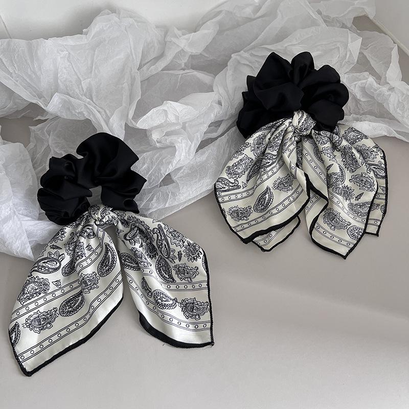 Women's French Bow Hair Tie with Cashew Flower - Elegant 2025 High-End Headwear
