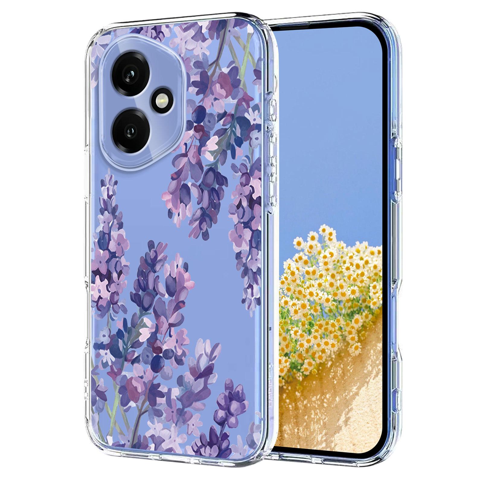 

For Honor 400 5G (Global) Case Butterfly Floral Pattern Printing TPU Phone Back Cover Wisteria
