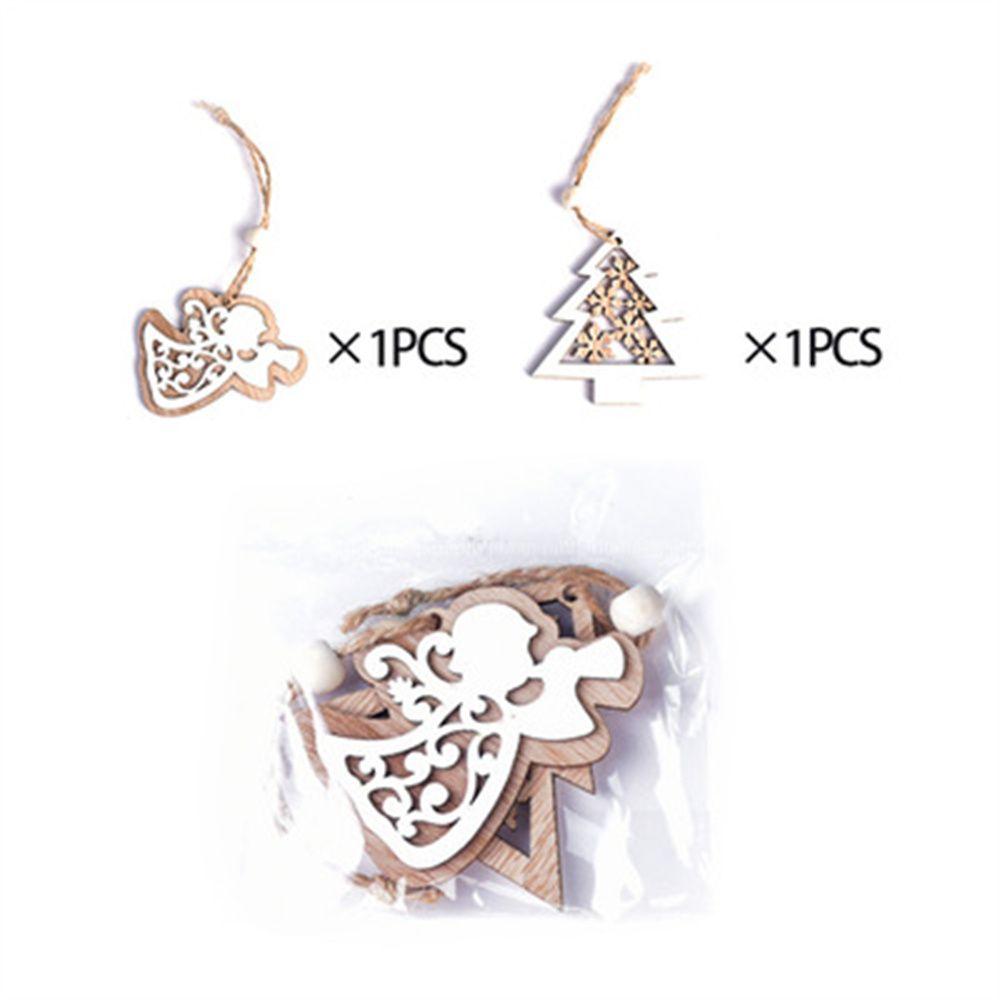 Angel Snowflake Christmas Decoration Kids Gifts Wooden Hanging Pendants Christmas Tree Ornament