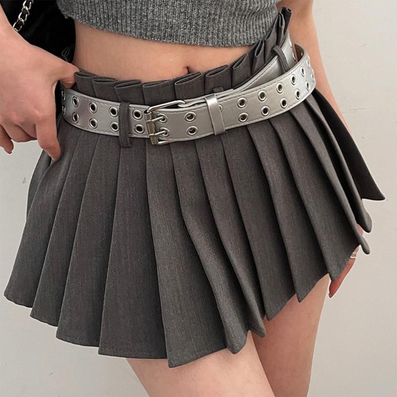 Leathers Womens Belt Fashion Double Grommet Belt Decorative Jeans Dress Blet