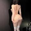 Sexy underwear chest pads gather and show large perspective suspenders lace sweet beautiful woman