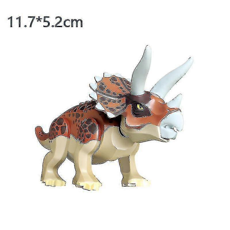 9pcs Jurassic Dinosaur Building Blocks T-rex Velociraptor Mosasaurus Triceratops Action Figures Kids Toys Gifts