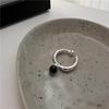 Women's Adjustable Black Agate Ring - Retro High-End Light Luxury Design