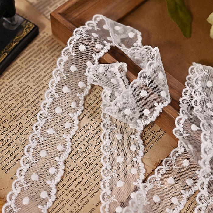 Exquis Passementerie Blanche Style Japonais-Coréen: Vêtements et Accessoires de Poupée en Fil de Coton, Ruban à Broderie en Maille pour Matériaux faits main