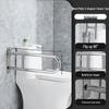 304 Stainless Steel Foldable U-Shaped Anti-Slip Safety Armrest for Elderly Toilet Assistance.