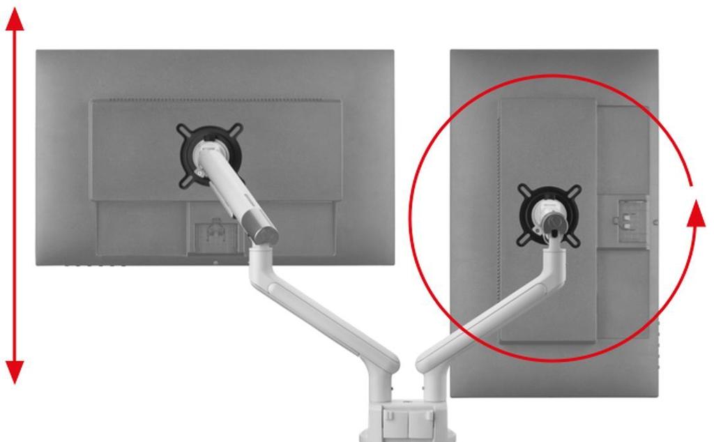 Support moniteur - ONE FOR ALL - Dynamic - Vesa 100 - Double Bras - 13 à 35'' - Blanc