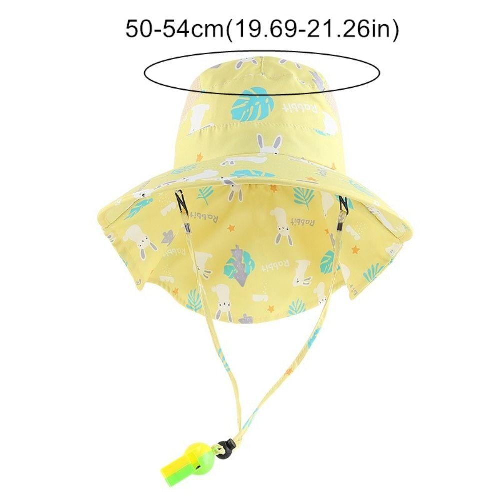 With Whistle Summer Baby Hat Neck Ear Cover Kids Beach Caps  Outdoor Sports