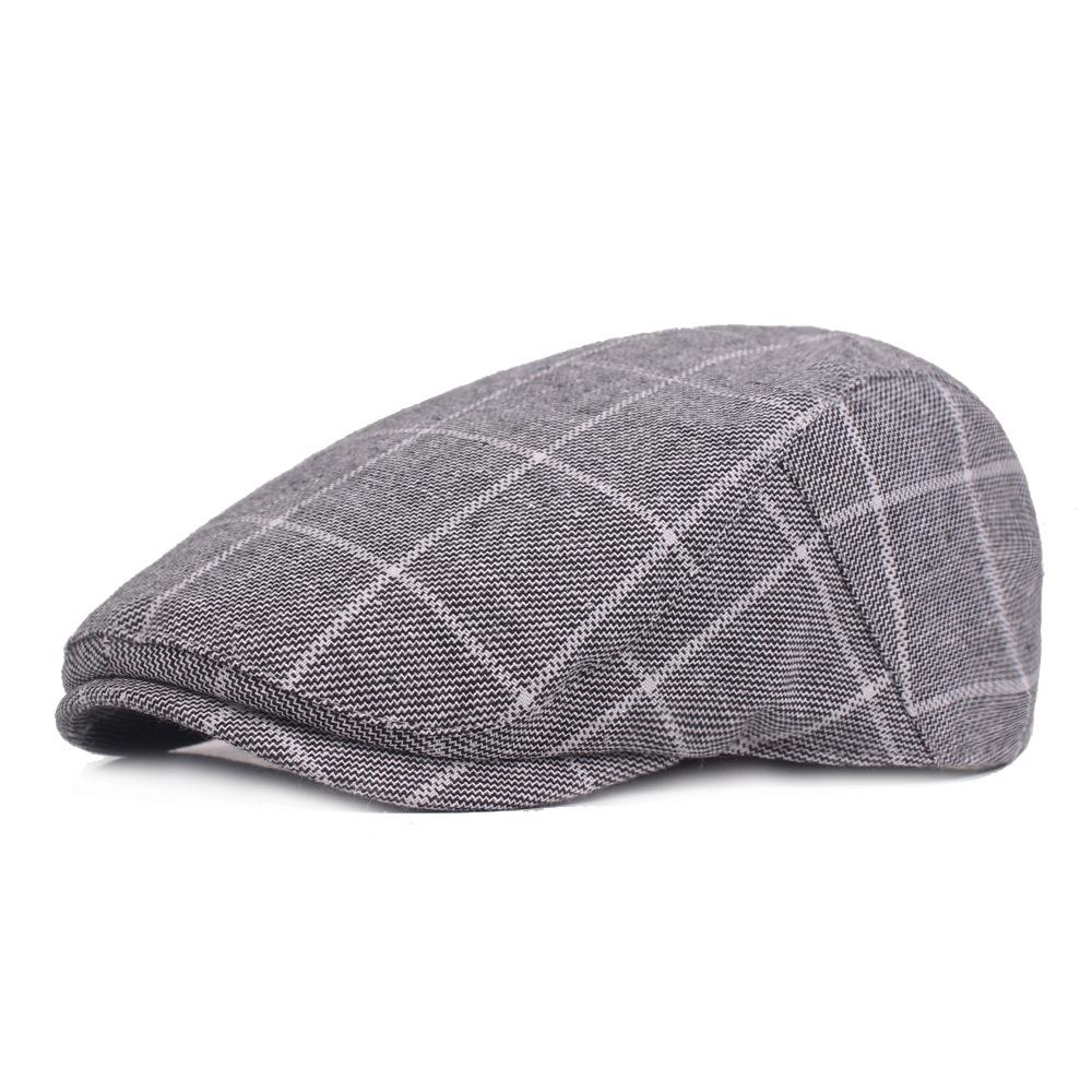 Literary Youth Beret Men's Gingham Duck Tongue Cap College Wind Forward Cap Female Cap Hat Hat
