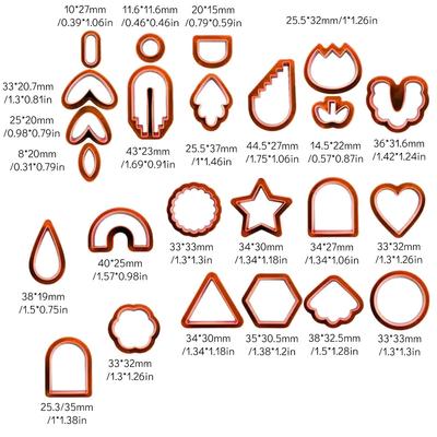 Ensemble d'emporte-pièces en argile DIY Forme géométrique basique creuse Moule en argile polymère Fleurs Pendantes Argile Embossage Argile Poterie Boucle d'oreille