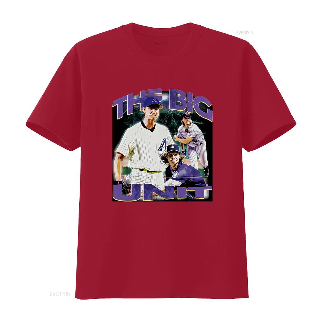 90s Vintage The Big Unit Baseball Player Print Casual Streetwear T Shirt Vintage Washed Top For Everyday Wear Designer Clothes