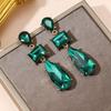 European & American Style Geometric Rhinestone Earrings for Women - High-End Japanese & Korean Light Luxury Niche Earrings