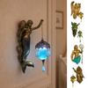 Lustră de perete Înger Sirenă Zână, Veche Figurină Sfântă Gotică Lumina de noapte, Aplica de perete Creatură fantastică cu baterii pentru Dormitor Grădiniță Biserică
