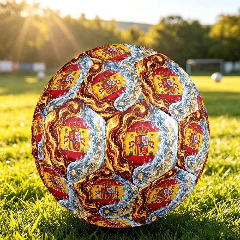 Spain Football Printed Size 5 Soccer Ball Wear Resistant Standard Adult Training Football Fan Gift for Indoor Outdoor Match Sports
