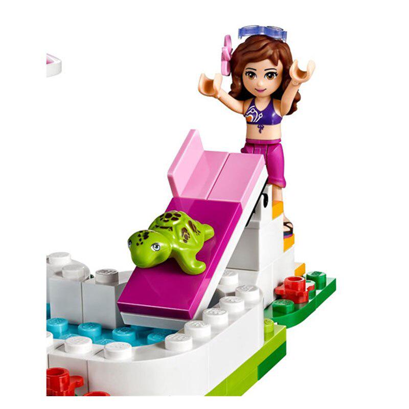 Girl Friends Series Summer Pool Vacation 85 Pieces of Building Blocks Children's Toys