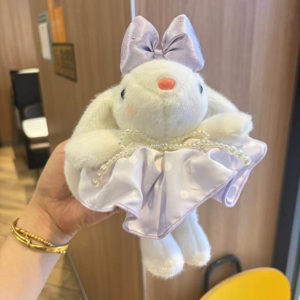 19cm Rabbit Pendant Soft Plush Rabbit Key Ring Lovely Plush Keychains Girls Gift