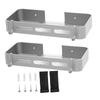 Shower Shelf with Hooks Multipurpose Bathroom for Home Toilet Silver