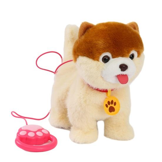 Електрична плюшева іграшка-собака з рухом облизування язиком, реалістичними звуками, ходячий плюшевий собачка з повідком, повторює те, що ви говорите, імітація м'якої іграшки