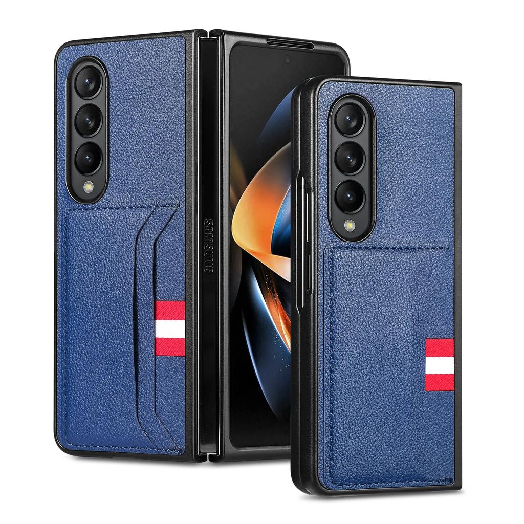 Card Holder Leather Case for Samsung Galaxy Z Fold7 Fold6 5G Fold5 Fold 7 6 5 Fold4 Fold3 Fold 4 3 Slim Thin Cell Phone Bag