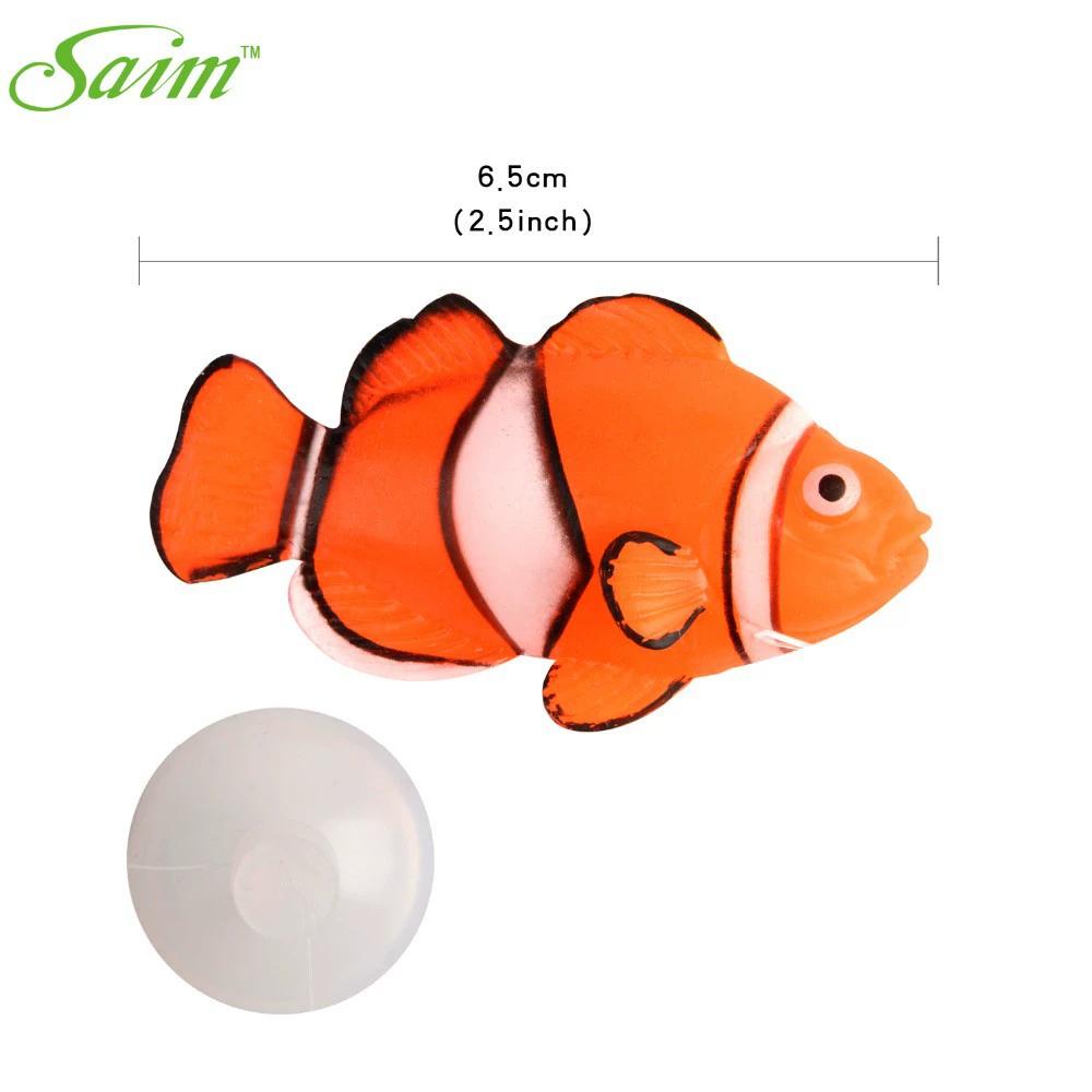 Glow In The Dark Artificial Fish for Aquarium - Lifelike Tropical Fish Decoration Clownfish Guppy Angelfish Fake Ocean Ornaments