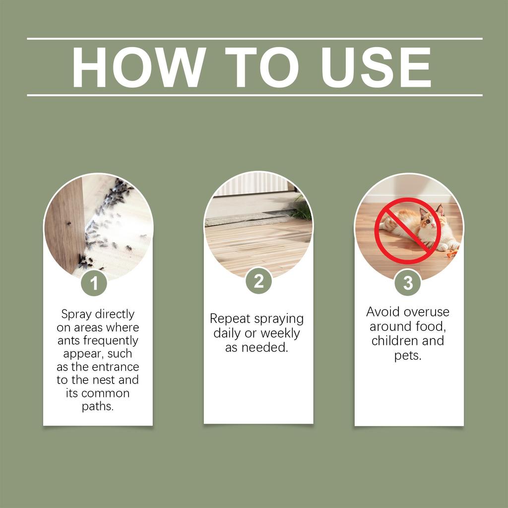Ant Spray For Indoor And Outdoor Use, Fresh , Fast And Effective Anti-ant Infestation 60ML