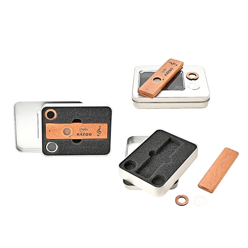 Mini-Holz-Kazoo mit Metallbox Gitarre Ukulele Begleitung Orff-Instrumente Flöte Harmonikas Für Musikliebhaber