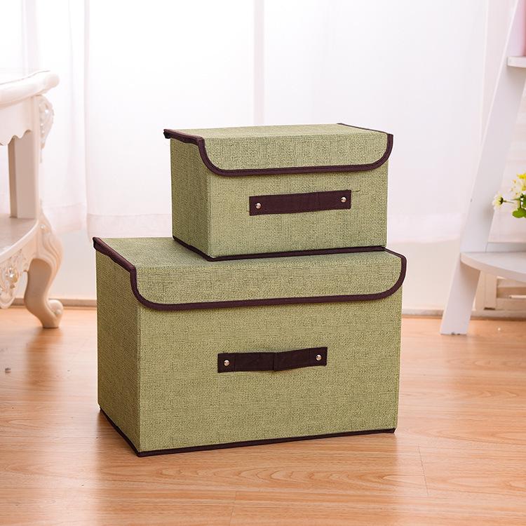 Collapsible Non-Woven Fabric Storage Box with Lid - Portable, Dustproof Organizer for Clothes and Clutter
