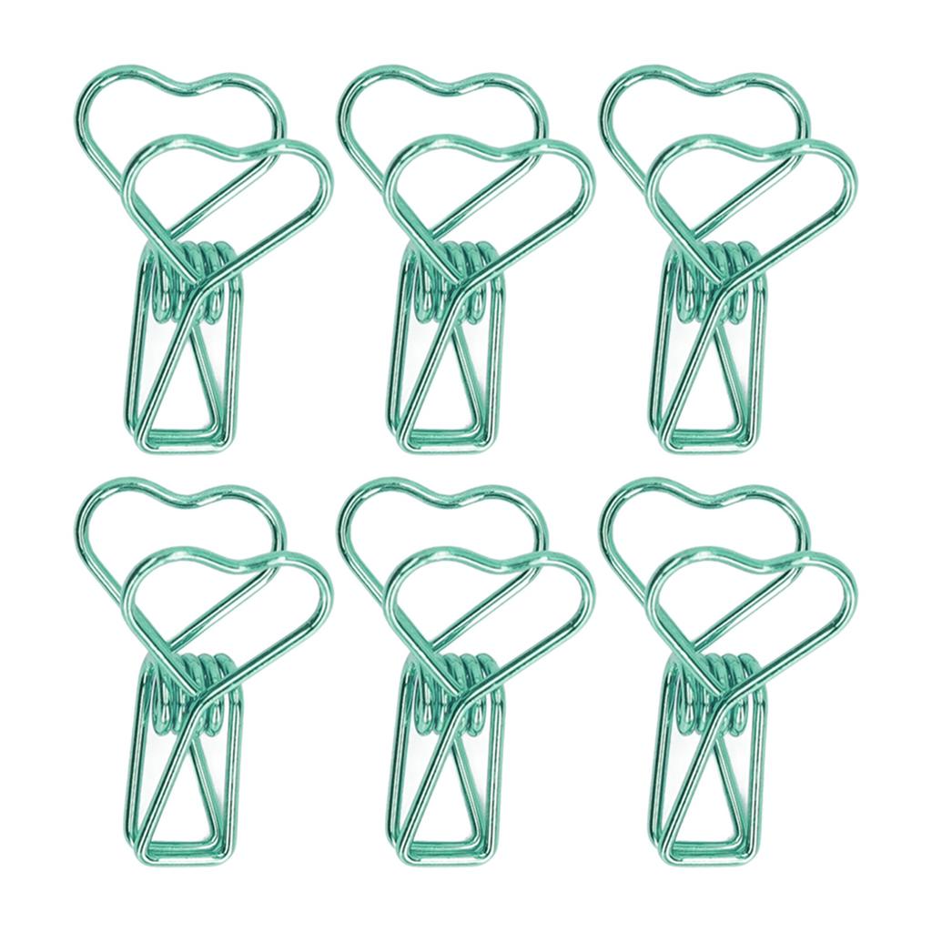 100pcs   Clips Cute Cartoon Heart Shape Metal Hollowed   Tail Clips Paper Clamps   Supplies